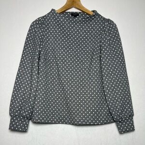 Talbots Metallic Polka Dot Long Sleeve Festive Holiday Top Women Size Petite S
